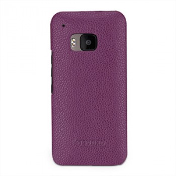 Кожаный чехол накладка (нат. кожа) серия Back Cover для HTC One M9 Фиолетовый