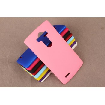 Пластиковый матовый непрозрачный чехол для LG G4 Розовый