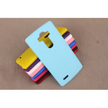 Пластиковый матовый непрозрачный чехол для LG G4 Голубой