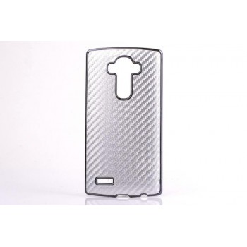 Текстурный поликарбонатный чехол с карбоновым покрытием для LG G4 Белый