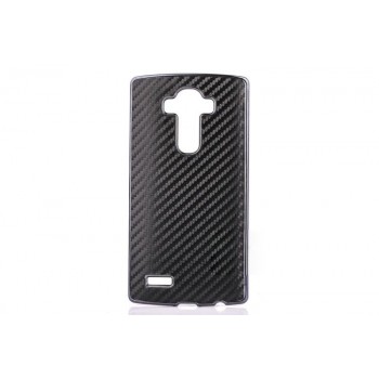 Текстурный поликарбонатный чехол с карбоновым покрытием для LG G4 Черный