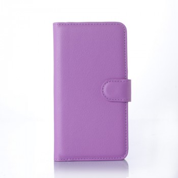 Чехол портмоне подставка на пластиковой основе с отсеком для карт и магнитной защелкой для Microsoft Lumia 640 Фиолетовый