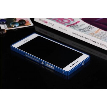 Металлический бампер для Huawei Ascend P7 Синий