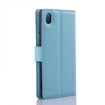 Чехол портмоне подставка с защелкой для Sony Xperia M4 Aqua Голубой