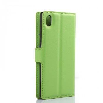Чехол портмоне подставка с защелкой для Sony Xperia M4 Aqua Зеленый