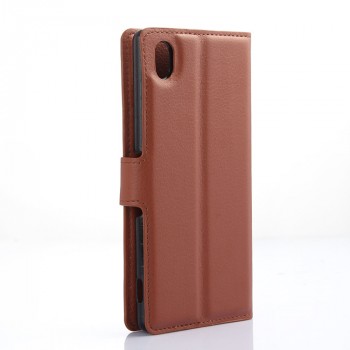 Чехол портмоне подставка с защелкой для Sony Xperia M4 Aqua Коричневый