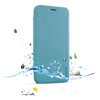 Чехол флип на пластиковой нескользящей матовой основе для Asus Zenfone 2 5 Голубой