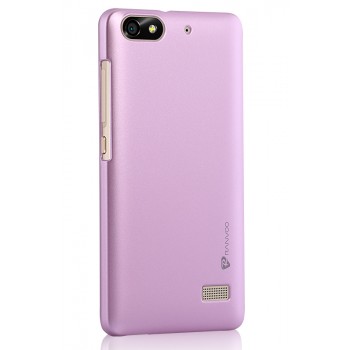 Пластиковый матовый металлик чехол для Huawei Honor 4C Розовый