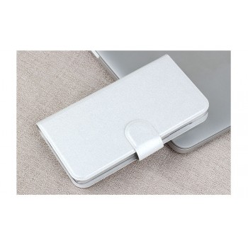 Текстурный чехол портмоне на пластиковой основе с магнитной застежкой для LG Magna Белый