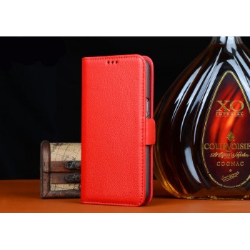 Кожаный чехол портмоне (нат. кожа) для ZTE Grand S 2 Красный