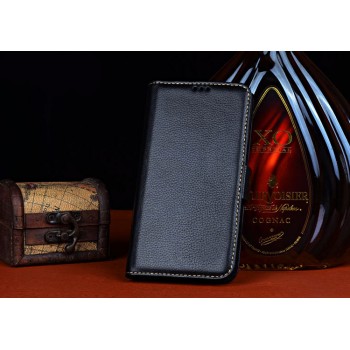 Кожаный чехол портмоне (нат. кожа) для ZTE Grand S 2 Черный