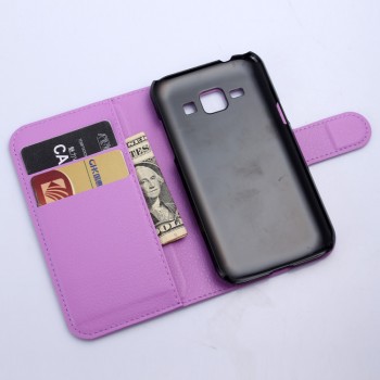 Чехол портмоне подставка с защелкой для Samsung J1 Фиолетовый