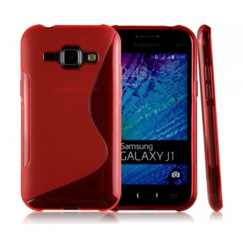 Силиконовый S чехол для Samsung J1 Красный