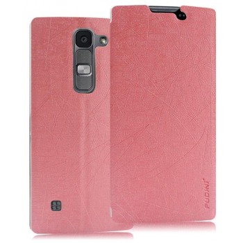 Текстурный чехол флип подставка на присоске для LG Spirit Розовый