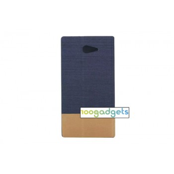 Дизайнерский чехол портмоне с тканевым покрытием подставка на силиконовой основе с внутренним карманом для Sony Xperia M2 dual Синий