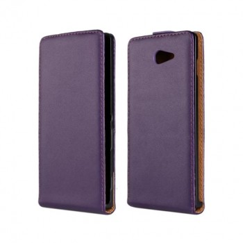 Чехол вертикальная книжка на пластиковой основе с магнитной застежкой для Sony Xperia M2 dual Фиолетовый