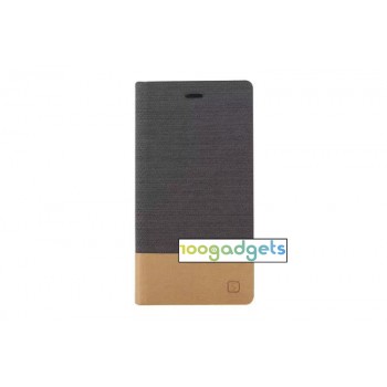 Дизайнерский чехол портмоне с тканевым покрытием подставка на силиконовой основе с внутренним карманом для ASUS Zenfone 6 Черный