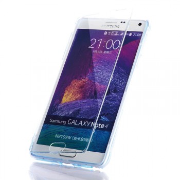 Двухмодульный силиконовый чехол горизонтальная книжка с транспарентной акриловой смарт крышкой для Samsung Galaxy Note 4