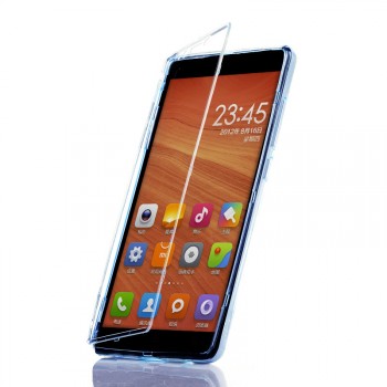 Двухмодульный силиконовый чехол горизонтальная книжка с транспарентной акриловой смарт крышкой для Xiaomi RedMi Note