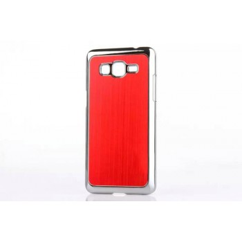 Пластиковый чехол с текстурой Металл для Samsung Galaxy Grand Prime Красный
