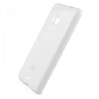Мягкий пластиковый непрозрачный чехол с глянцевым силиконовым покрытием для Microsoft Lumia 535 Белый
