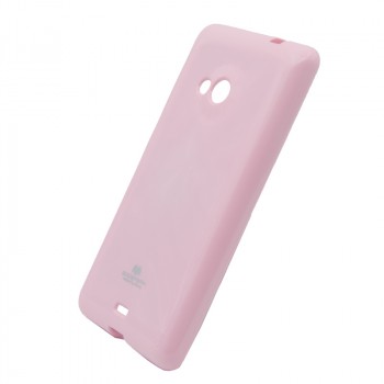 Мягкий пластиковый непрозрачный чехол с глянцевым силиконовым покрытием для Microsoft Lumia 535 Розовый