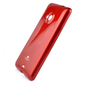 Мягкий пластиковый непрозрачный чехол с глянцевым силиконовым покрытием для Microsoft Lumia 535 Красный