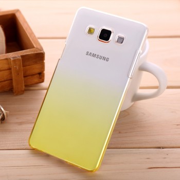 Пластиковый градиентный полупрозрачный чехол для Samsung Galaxy A5 Желтый