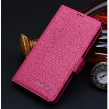 Кожаный чехол портмоне (нат. кожа крокодила) для Samsung Galaxy A5 Пурпурный