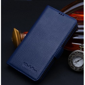 Кожаный чехол портмоне (нат. кожа) для Samsung Galaxy A5 Синий