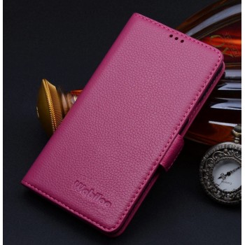 Кожаный чехол портмоне (нат. кожа) для Samsung Galaxy A5 Пурпурный