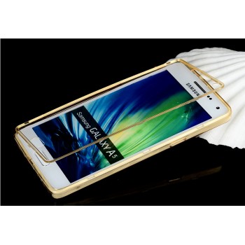 Двухмодульный силиконовый чехол горизонтальная книжка с транспарентной акриловой смарт крышкой для Samsung Galaxy A5 Бежевый