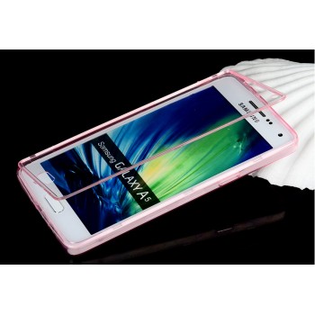 Двухмодульный силиконовый чехол горизонтальная книжка с транспарентной акриловой смарт крышкой для Samsung Galaxy A5 Розовый