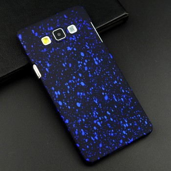 Пластиковый матовый дизайнерский чехол с голографическим принтом Звезды для Samsung Galaxy A7 Синий