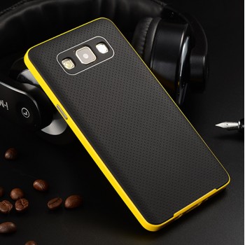 Двухкомпонентный чехол с силиконовой накладкой и поликарбонатным бампером для Samsung Galaxy A7 Желтый