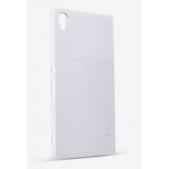 Пластиковый матовый нескользящий премиум чехол для Sony Xperia Z3+ Белый