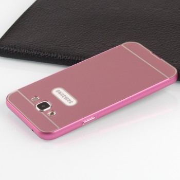 Двухкомпонентный чехол с металлическим бампером и поликарбонатной накладкой для Samsung Galaxy E5 Пурпурный