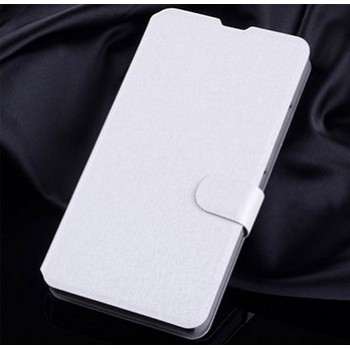 Текстурный чехол портмоне подставка на пластиковой основе с магнитной защелкой для Microsoft Lumia 640 Белый