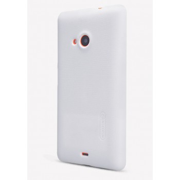 Пластиковый матовый нескользящий премиум чехол для Microsoft Lumia 540 Белый