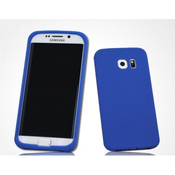 Силиконовый матовый софт-тач премиум чехол для Samsung Galaxy S6 Edge Синий