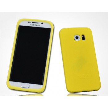 Силиконовый матовый софт-тач премиум чехол для Samsung Galaxy S6 Edge Желтый