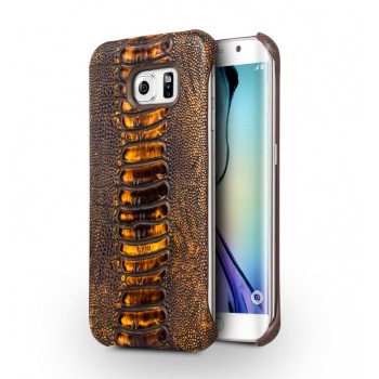 Кожаный чехол накладка (нат. кожа рептилии) для Samsung Galaxy S6 Edge