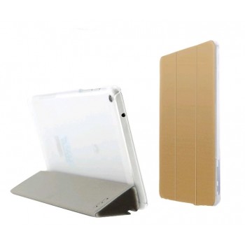 Текстурный чехол флип подставка сегментарный Glossy Shield на транспарентной поликарбонатной основе для Huawei MediaPad T1 8.0 Бежевый