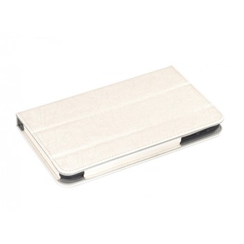 Сегментарный текстурный чехол подставка с рамочной защитой для Huawei MediaPad T1 8.0 Белый