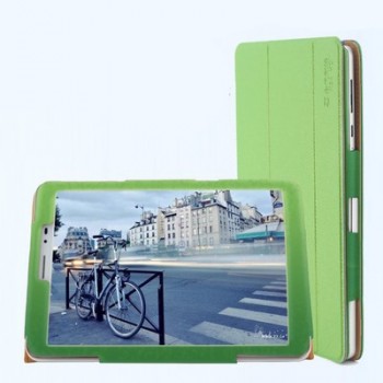 Сегментарный текстурный чехол подставка с рамочной защитой для Huawei MediaPad T1 8.0 Зеленый