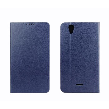 Чехол флип подставка с внутренним карманом на пластиковой основе для Explay Air Синий