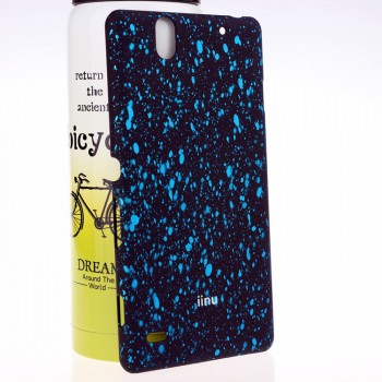 Пластиковый матовый дизайнерский чехол с голографическим принтом Звезды для Sony Xperia C4 Голубой