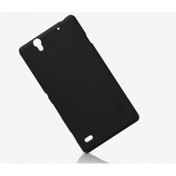 Пластиковый матовый нескользящий премиум чехол для Sony Xperia C4 Черный
