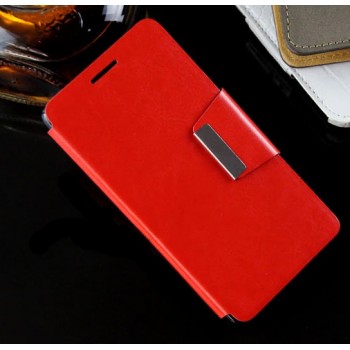 Чехол портмоне подставка на силиконовой основе с дизайнерской защелкой для Lenovo A6000 Красный
