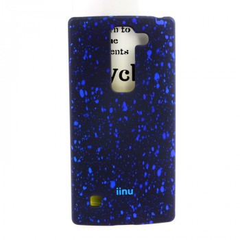 Пластиковый матовый дизайнерский чехол с с голографическим принтом Звезды для LG Spirit Синий